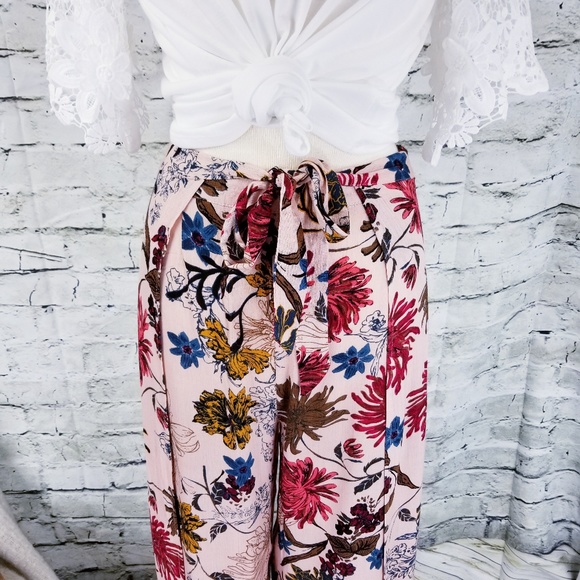 NEW Floral Palazzo Wide Leg Flowing Pants NWT S M & L - Picture 3 of 8
